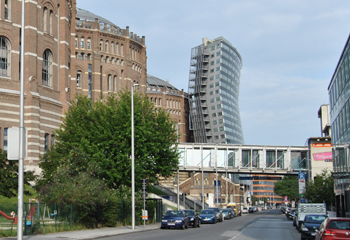 Gasometer mit Schild